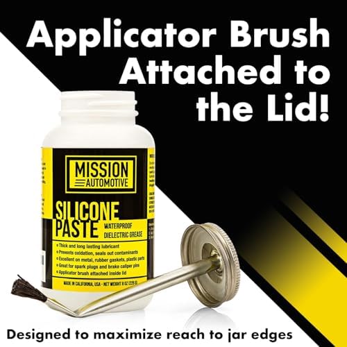 Mission Automotive Silicone Dielectric Grease Paste - 8 Oz Dielectric Grease for Electrical Connectors and Spark Plug Protection - Waterproof Clear Silicone Paste Automotive Greases and Lubricants