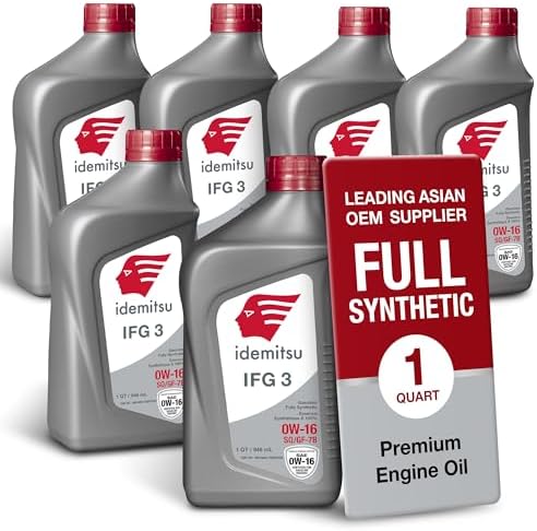 Idemitsu IFG3 0W-16 SP/GF-7B Full Synthetic Motor Oil – 1 Qt, 6 Pack
