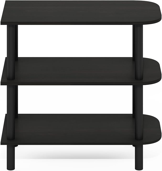 Furinno Turn-N-Tube Shoe Rack, 3-Tier Shoe Organizer, Shoe Rack Storage with Curved Freestanding Organizer, 11.7 x 23.6 x 21.9, for Closet Entryway, Office, Garage, Dark Espresso
