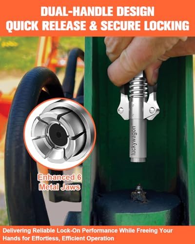 Grease Gun Coupler, Grease Gun Tips, Non-Slip Handle, 1-Pack