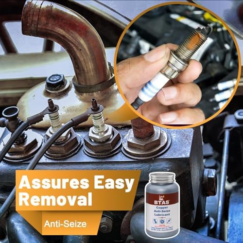 BTAS Copper Antiseize Grease,Bolt/Spark/Glow Plug Thread Protect 8 Oz
