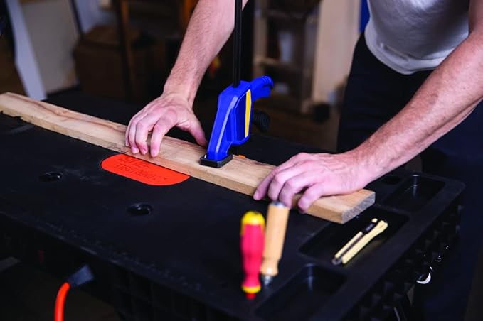 Disston Omni Plus 5 in 1 Workbench, Clamping Table, Scaffold, Dolly and Creeper All in one Work Table Orange/Black