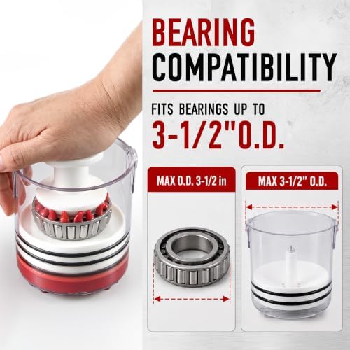 Bearing Packer, Wheel Bearing Grease Packer Tool, Fast & Mess Free Greasing, Heavy Duty Design, Fits Automotive, Trailer, ATV & Mower Bearings (Handy,Canister)