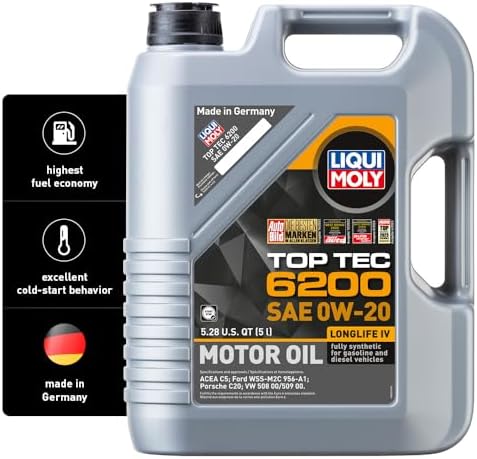 LIQUI MOLY Top Tec 6200 SAE 0W-20 | 5 L | Fully synthetic engine oil | SKU: 20238
