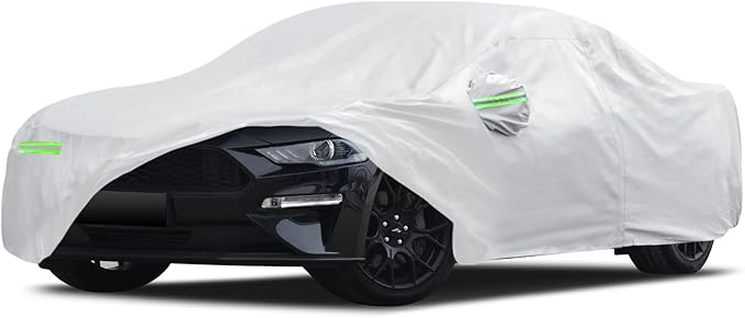 Car Cover Custom Fit for Ford Mustang 1994-2026, for Chevy Camaro 2010-2026, Migaven Waterproof Full Exterior Cover Sun Rain Protection with Door Zipper and Cotton Lining