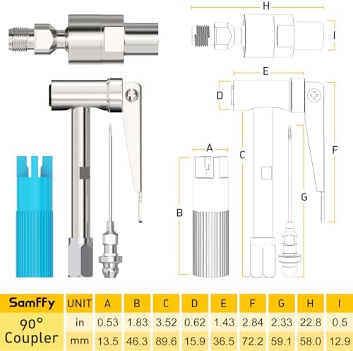 Right Angle Degree Grease Gun Coupler Set, Strong Lock on Greases Gun Tips with 360°Grease Gun Hose Swivel,12000PSI Quick Release Grease Coupler Fit with All 1/8" NPT Grease Gun Fitting