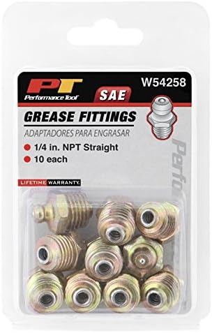 Performance Tool W54258 1/4 in. NPT Straight Grease Fitting, 10 Pack