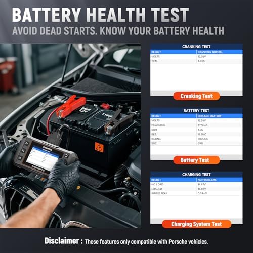 FOXWELL NT510 Pro fit for Porsche, 2-in-1 OBD2 Scanner & 12V Battery Tester