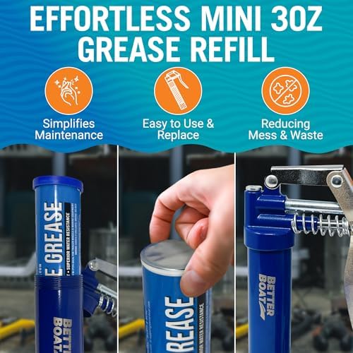 3PK Mini Marine Grease Tube, 3 Oz Cartridge, Waterproof High Temp