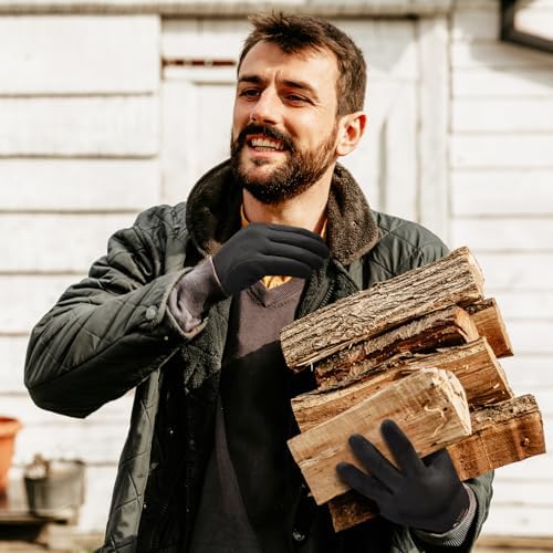 KAYGO Winter Work Gloves Men,Thermal Nitrile Coated,KG12W,3 Pairs