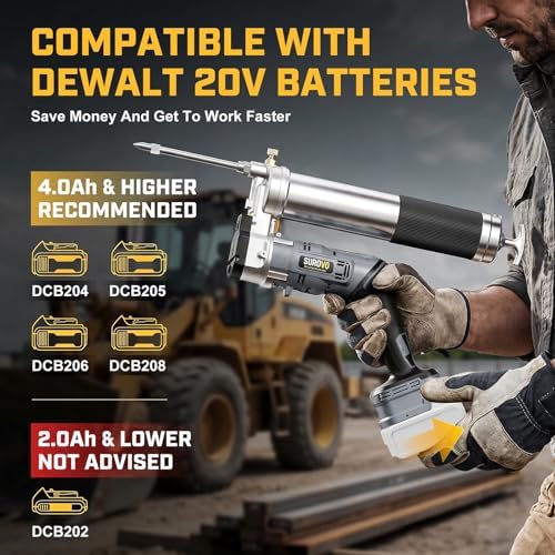 Cordless Grease Gun Compatible with Dewalt 20V Battery (Bare Tool)
