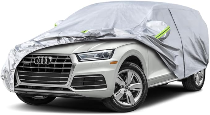 Koukou SUV Car Cover Custom Fit Audi Q5 2008-2025, Waterproof Car Cover All Weather for Automobiles Outdoor Indoor with Zipper Door, Sun Rain Dust Snow Protection.
