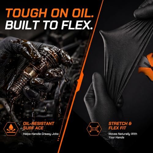 10 Mil Nitrile Gloves Disposable Mechanic Gloves Rubber Latex Cooking Gloves Black Rubber Disposable Gloves Black Nitrile Latex Gloves Medium HEAVY DUTY Mechanic Nitrile Gloves 100 Count