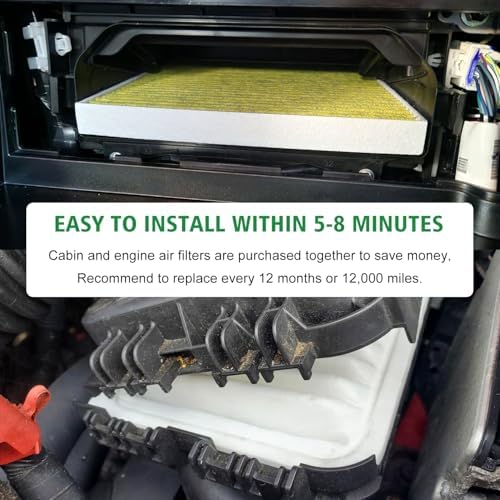 Capume 2PCS Cabin Engine Air Filter Kit Fits for 2009-2019 Corolla, 2017-2018 Corolla iM, 2009-2013 Matrix, 2008-2014 xD, 2016 iM, 2009-2010 Vibe, Replace CF10285, 87139-30070, CA10190, 17801-21050