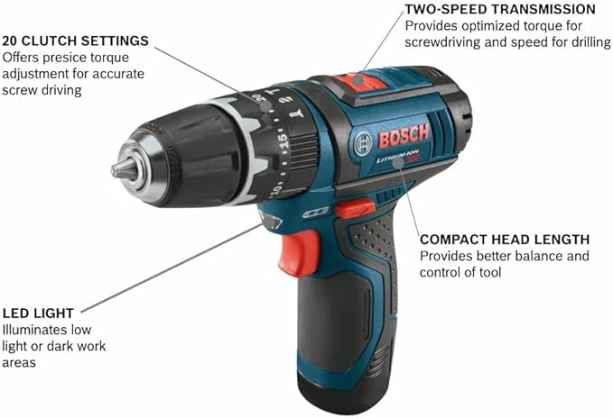 Bosch PS130N 12V Max 3/8 In. Hammer Drill/Driver (Bare Tool)