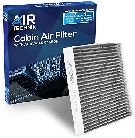 AirTechnik CF12160 Cabin Air Filter w/Activated Carbon | Fits Hyundai Kona 18-23, Kona N 22-23 Tuscon 16-21, Veloster 19-21, Venue 20-25, Kia Seltos 20-25, Soul 20-25, Sportage 17-22 - 97133-D3000