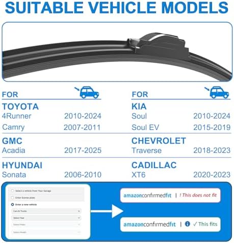24"+20" Windshield Wipers Replacement for Toyota Camry 2007-2011