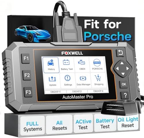 FOXWELL NT510 Pro fit for Porsche, 2-in-1 OBD2 Scanner & 12V Battery Tester