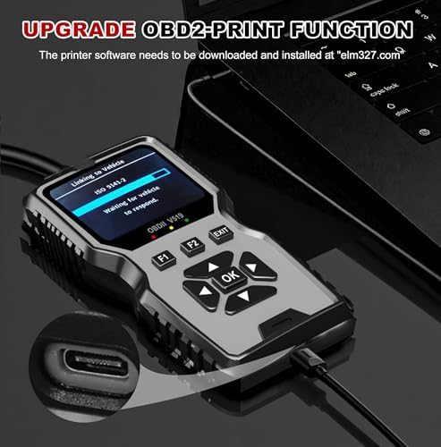 V519 OBD2 Diagnostic Scanner Tool - Vechicle Check Engine Light Code Reader with Battery Voltage Tester, I/M Readiness, Reset, and Code Eraser for All OBDII Car Since 1996 Grey