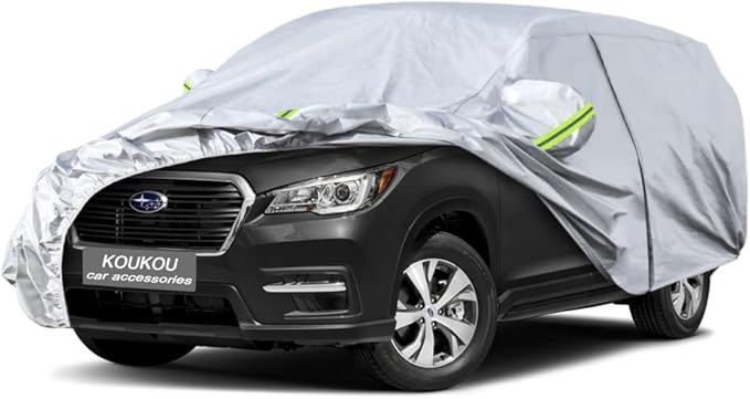 KouKou 6 Layers Car Cover Custom Fit Subaru Ascent from 2018 to 2025, Waterproof All Weather for Automobiles, Sun Rain Dust Snow Protection. (Ships from US Warehouse, Arrive Within 3-7 Days)