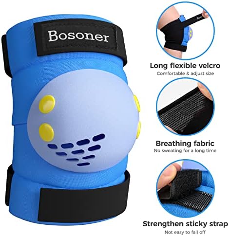 BOSONER Kids/Youth Knee Pad Elbow Pads for Roller Skates Cycling BMX Bike Skateboard Inline Rollerblading, Skating Skatings Scooter Riding Sports