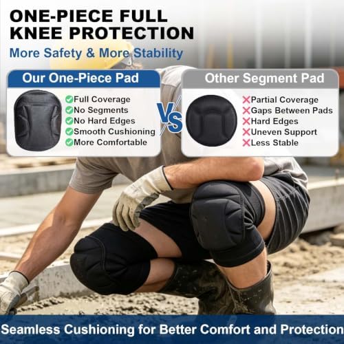 Knee Pads for Work Men Women, Thick Foam Soft Knee Sleeve, Black XL, 1 Pair