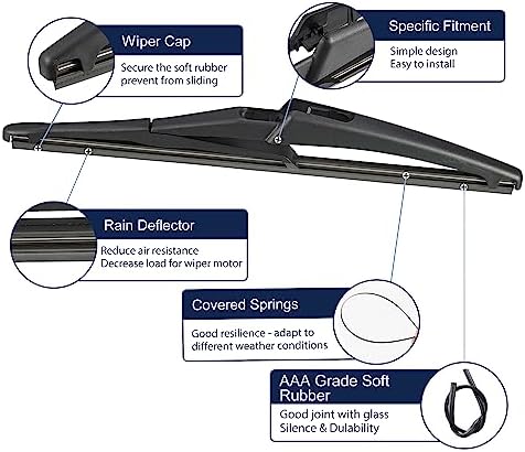 X AUTOHAUX Rear Windshield Wiper Blade for Jeep Renegade 15-21