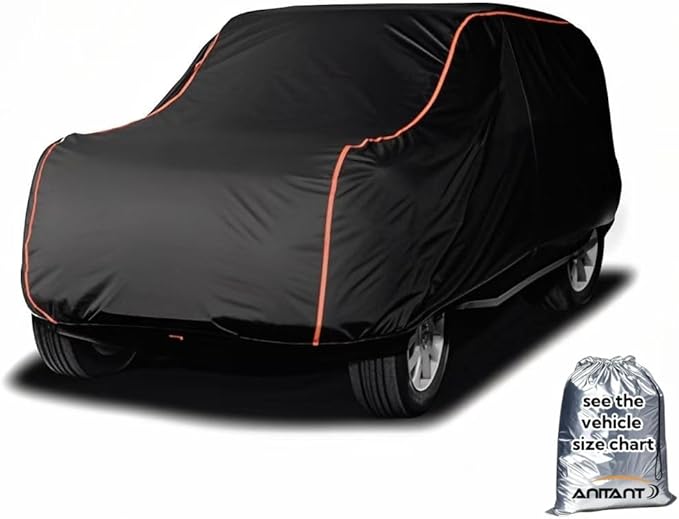 Super Lightweight Large Car Cover,Winter Snow Large SUV Cover Waterproof All Weather UV Rain Protection Full Exterior Covers Fit SUV 201" to 215"