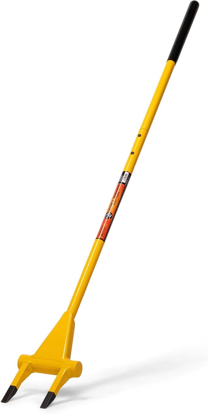 Honey Badger Demolition Fork, 56-inch 2-tine Wrecking Pry Bar, Multipurpose Tool for Flooring, Siding, Trim, Drywall, Roofing, and Decking