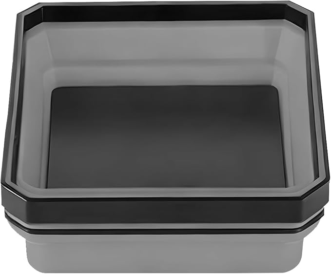 Collapsible Magnetic Car Parts Tray, Foldable Silicone Tool Tray with Magnetic Base, Double-Side Magnet Bowl for Auto Bolts, Screws, Nuts, Small Metal Parts, Universal Fit (Gray)