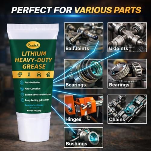 Realth Lithium Grease 1 oz High Temp Waterproof, 2 Pack