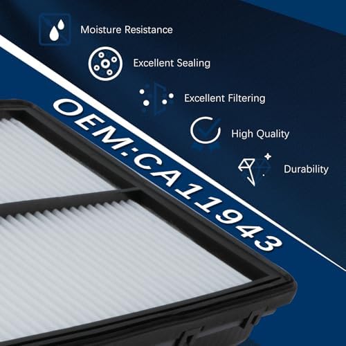 CA11943 Engine Air Filter for 2017-2024 Hyundai Palisade,Santa Fe,Santa Fe Sport,2016-2024 Kia Sedona,Sorento,Telluride 28113-A9100
