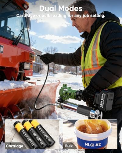 J-KU Electric Cordless Grease Gun 12000 PSI with 8000 mAh Batteries