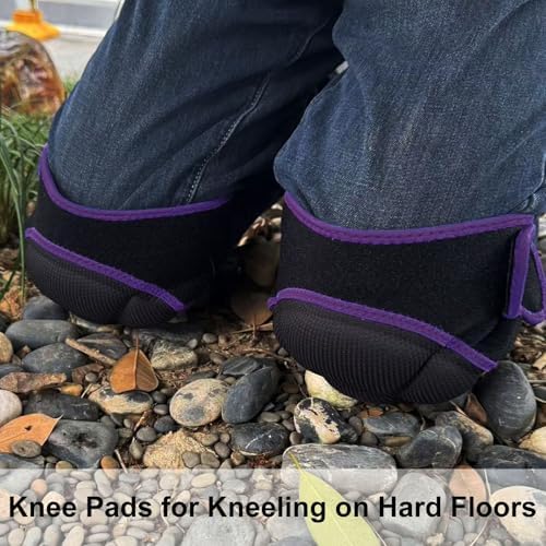 Men/Women Work Knee Pads with Adjustable Straps, Purple S (1 Pair)