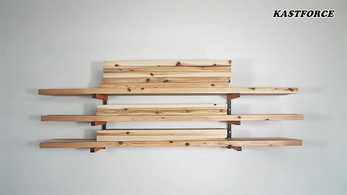 KF1004 Lumber Storage Rack 3-Level System 110lbs per Level with Durable Sheet Metal Screws, Wood Rack