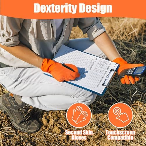 TREEGO 10 Mil Heavy Duty Orange Nitrile Mechanic Gloves, 50 Count XL