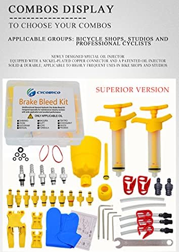CYCOBYCO Brake Bleed Kit,Bicycle Hydraulic Disc Brake Mineral Oil Bleed Kit for Shimano,SRAM,AVID,MAGURA,TEKTRO,Hayes Compatible with All Models