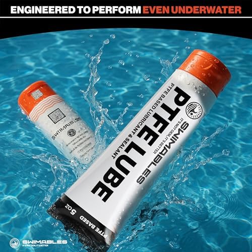Swimables 5 oz Pool PTFE Lube - PTFE-Based Sealant for Pool o Ring Lube, Gaskets & Pools Equipment - Long Lasting Magic Lubes for Pools Filter Lubes, Spa Pumps - Waterproof & Non-Melting, 4 Pack