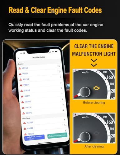 Car OBD2 Scanner Bluetooth for iOS Android OBDII Code Reader