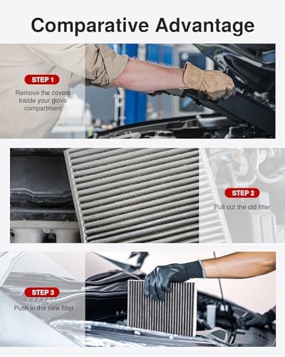 Puroma 3 Cabin Air Filter Activated Carbon for 6091C Chevrolet Cadillac GMC