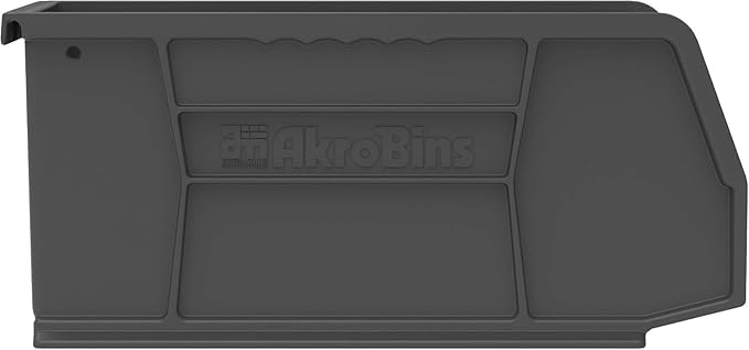Akro-Mils 30237 AkroBins Plastic Storage Bins, Space-Saving Stackable Bins for Garage, Pantry, Craft Organization, 9" x 6" x 5", Black, 12-Pack