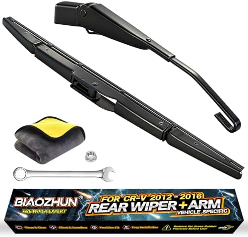Rear Wiper Arm Blade Assembly, Replacement for Honda CR-V 2012-2016 SUV | Back Windshield Wiper Blade Arm Set, With Rear Window Wiper Arm Nut Cap Cover Accessories – OEM-Style Precision