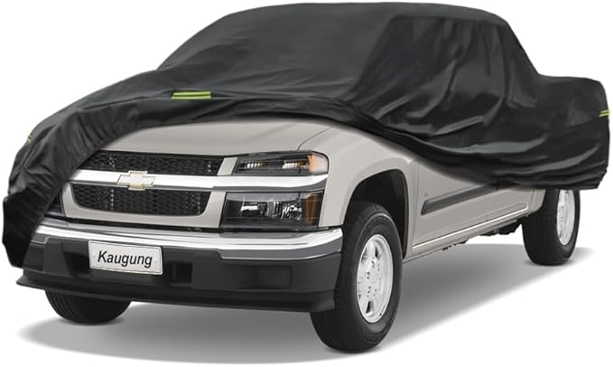 Kaugung Waterproof Truck Cover Fit Chevy Colorado from 2004 to 2012 (Crew Cab/Regular Cab/Extended Cab), Heavyduty Full Pickup Cover All Weather Protection.(from US Warehouse, Arrive Within 3-7 Days)