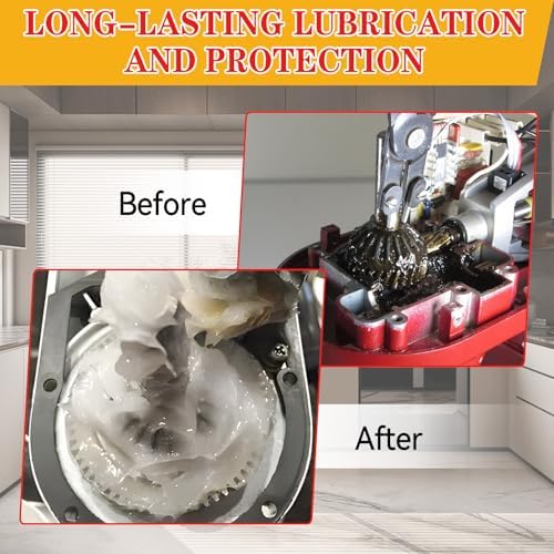 4.23 Oz Food Grade Grease for Kitchen Aid Stand Mixer, Premium Grease Compatible with Kitchen Stand Mixers, Reduces Noise and Wear, Extends Machine Life, Includes Applicator Stick and Brush