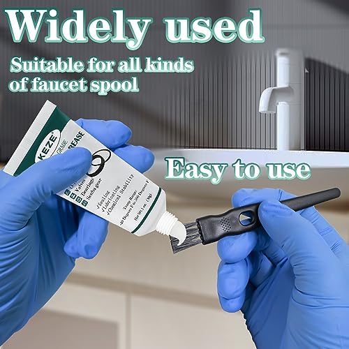 KEZE Food Grade Silicone Grease Pool Lube Tube O Rings Lubricant for Plumber Faucet Gasket Water Filter Rubber Seal Silicon Grease with Brush 1 oz 2-Pack