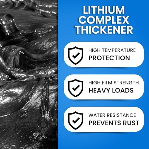 HeavyDuty Moly Grease Tubes, 10 Cartridges for Grease Gun | Axle | Ball and Joint | 5th Wheel | 3% Molybdenum | Automotive | Tractor | CV Joint | Spline | Lithium EP Cartridges | NLGI 2