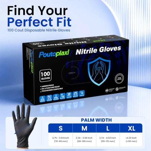 Nitrile Disposable Gloves 5 Mil, Large, 100 Count