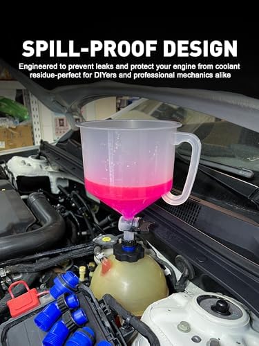 2026 Upgraded Coolant Bleeder Funnel Kit, Radiator Burping Funnel