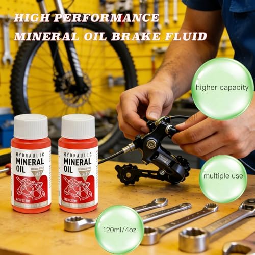 2 Pack Mineral Oil Brake Fluid for Shimano,Tektro TRP Hydraulic Disc Brakes