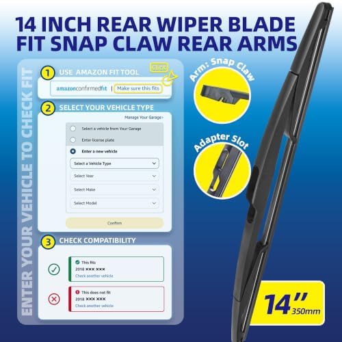 5 PLUS® 14 Inch Rear Windshield Wiper Blade - Original Quality,Quiet Wiping